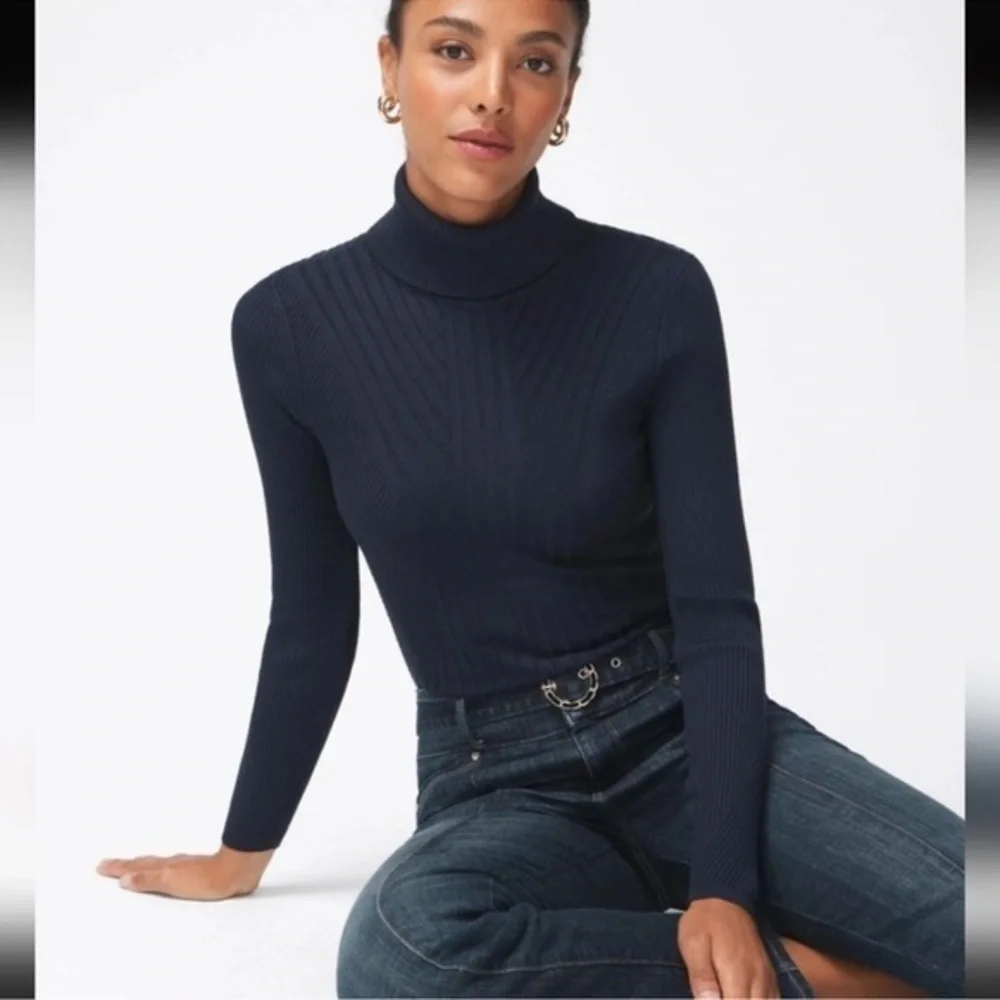 White House Black Market Navy Turtleneck Sweater